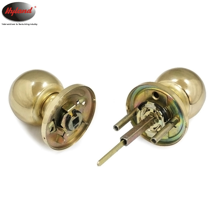 Keyless bathroom Knob  door lock, Hyland OEM 607 PB BK brass material Tubular door lock, 60/70mm backset