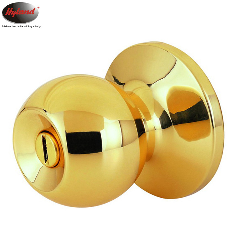 Keyless bathroom Knob  door lock, Hyland OEM 607 PB BK brass material Tubular door lock, 60/70mm backset