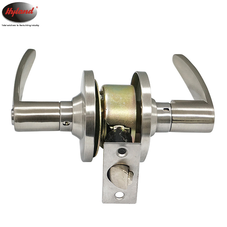 Popular tubular Zinc alloy handle door lock,  Hyland OEM 803 SS ET heavy duty door leverset lock with latch