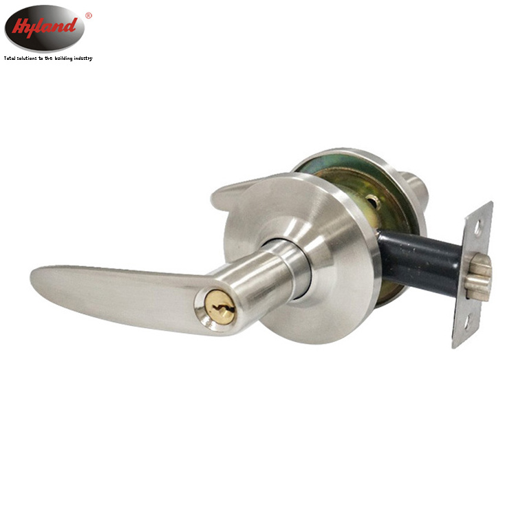 Popular tubular Zinc alloy handle door lock,  Hyland OEM 803 SS ET heavy duty door leverset lock with latch