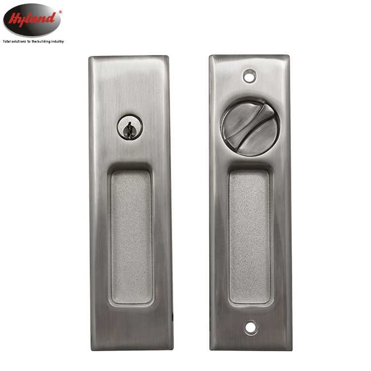 Cabinet sliding door lock, zinc alloy material concealed handle  Hyland OEM 881 SS with 2pcs keys, hook lock