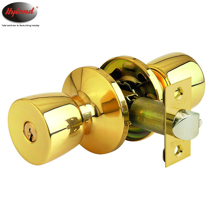 HYLAND OEM 592PBBK Polished Brass Tubular Door Lock cerraduras para puertas adjustable latch