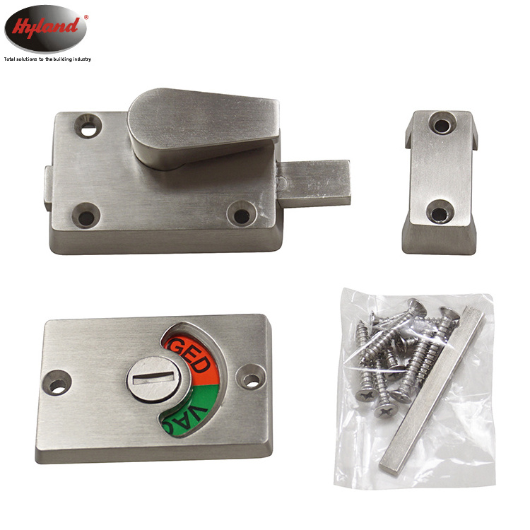 Zinc alloy toilet door lock with red and green sign Hyland OEM 400 hot sale Bathroom & toilet Indicator lock,