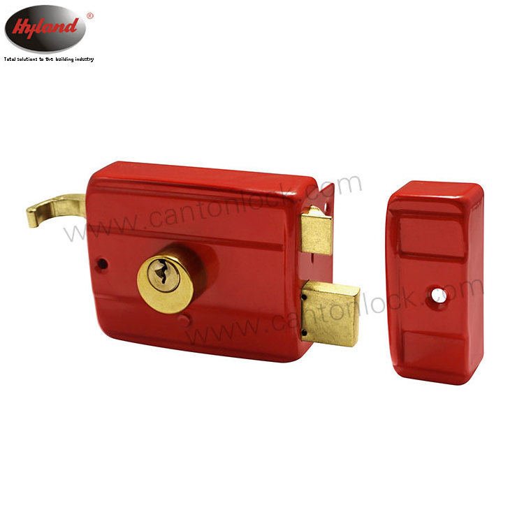 Deadbolt Night Latch and Rim Door Locks High quality Hyland G556 The Most Popular red colour door lock