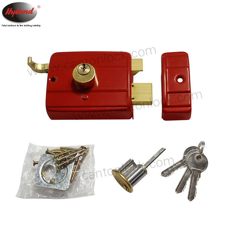 Deadbolt Night Latch and Rim Door Locks High quality Hyland G556 The Most Popular red colour door lock