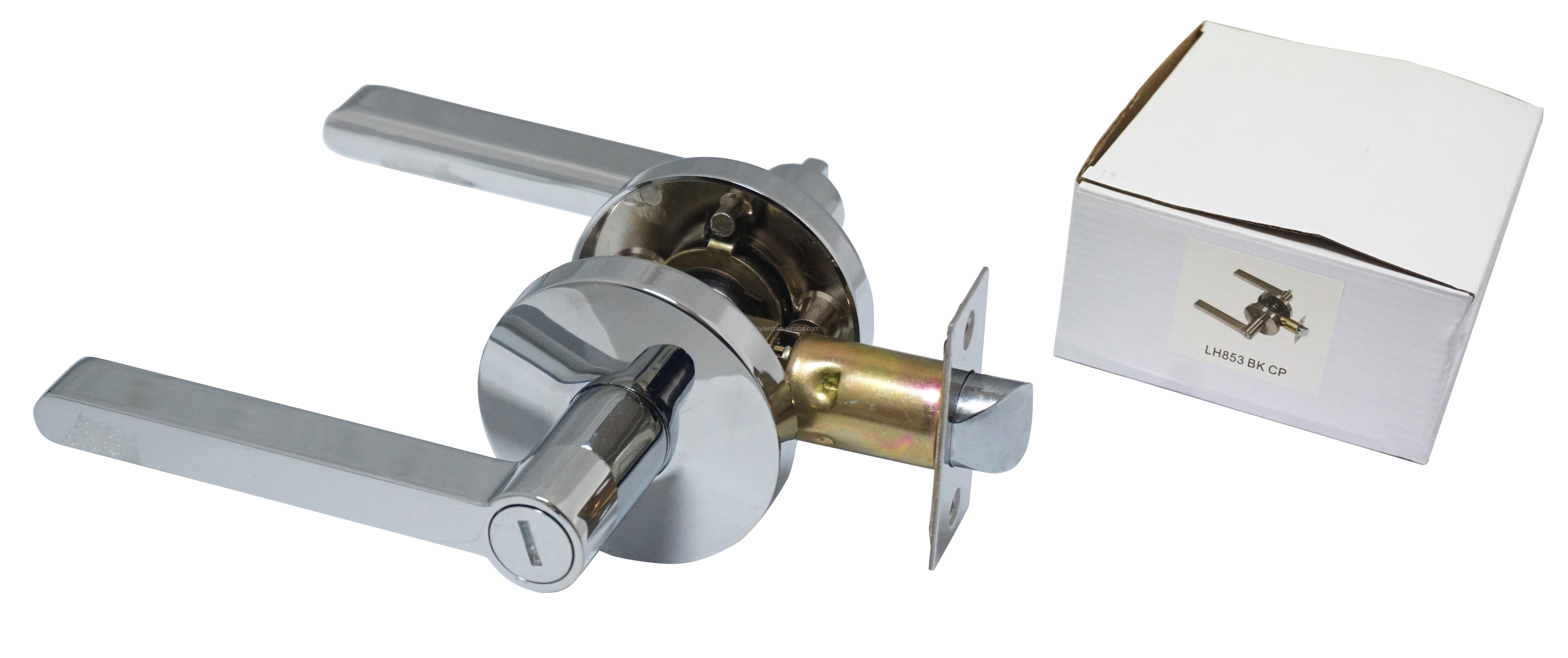 Hotel/privacy door handle lock, zinc alloy lever door lock. Hyland OEM LH853 CP BK , heavy duty tubular lever set