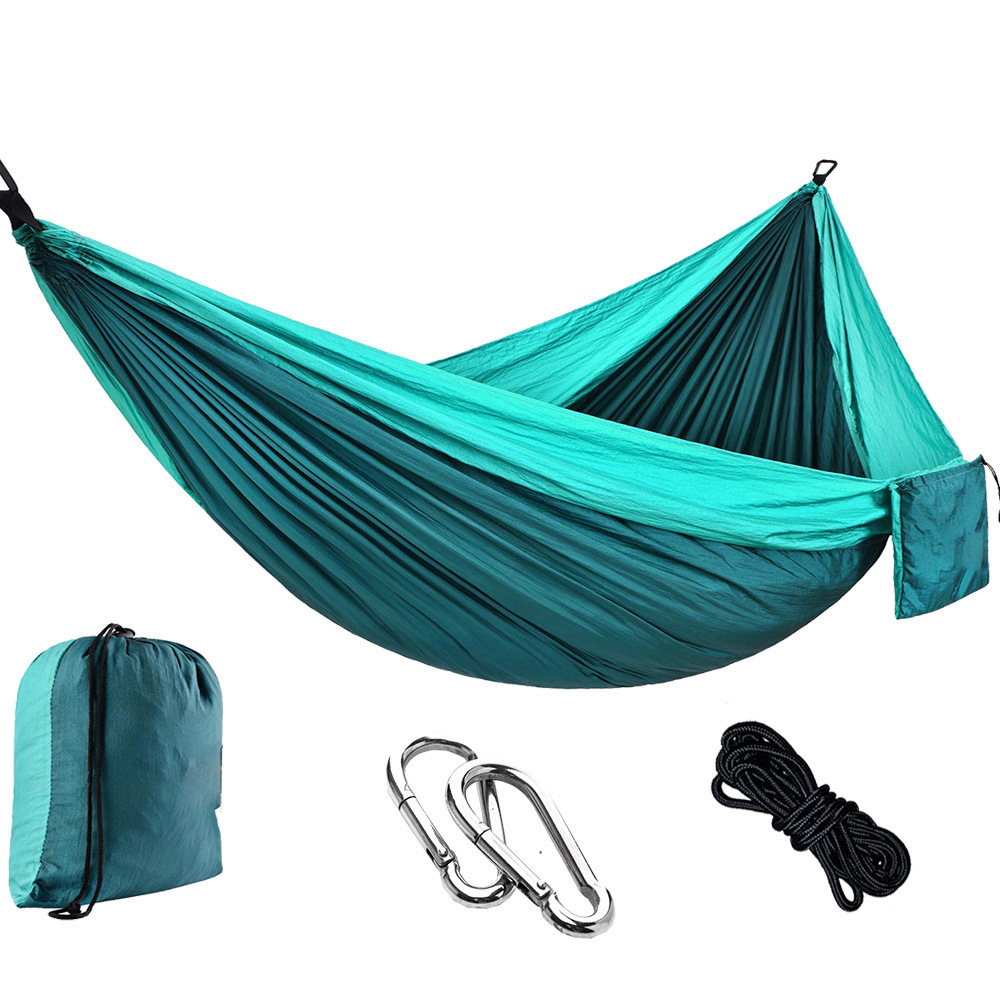 Hot selling on amazon outdoor portable parachute nylon camping hammok/hamock/hamak/hammock with tree strap