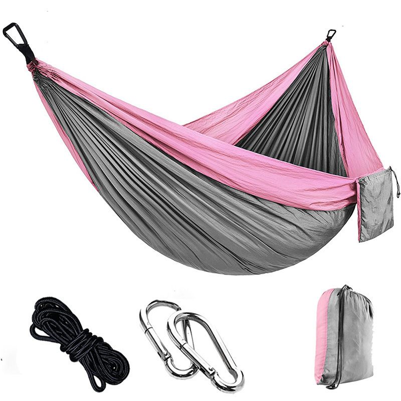 Hot selling on amazon outdoor portable parachute nylon camping hammok/hamock/hamak/hammock with tree strap