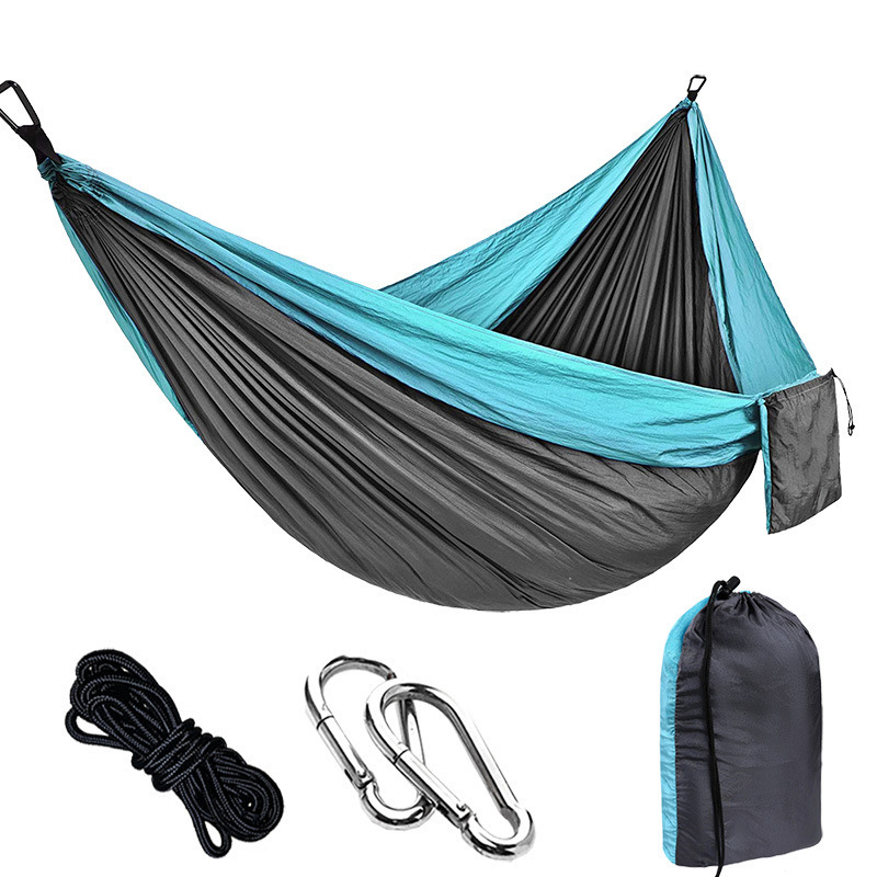 Hot selling on amazon outdoor portable parachute nylon camping hammok/hamock/hamak/hammock with tree strap