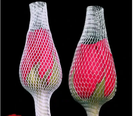 factory outlet cheap plastic durable tubular transparent flowers mesh bag bud protection sleeves packing rose net