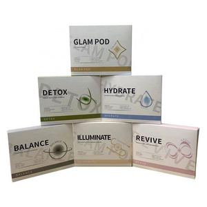 7 type Big Foam Oxygen Pod Glam Revive Balance Illuminate Detox Hydrate Charcoal Pure 24K Gold Particles CO2 Capsule