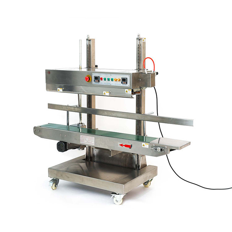 CBS-1100V vertical continuous plastic bag sealing foil machine automatic induction heat sealing machine