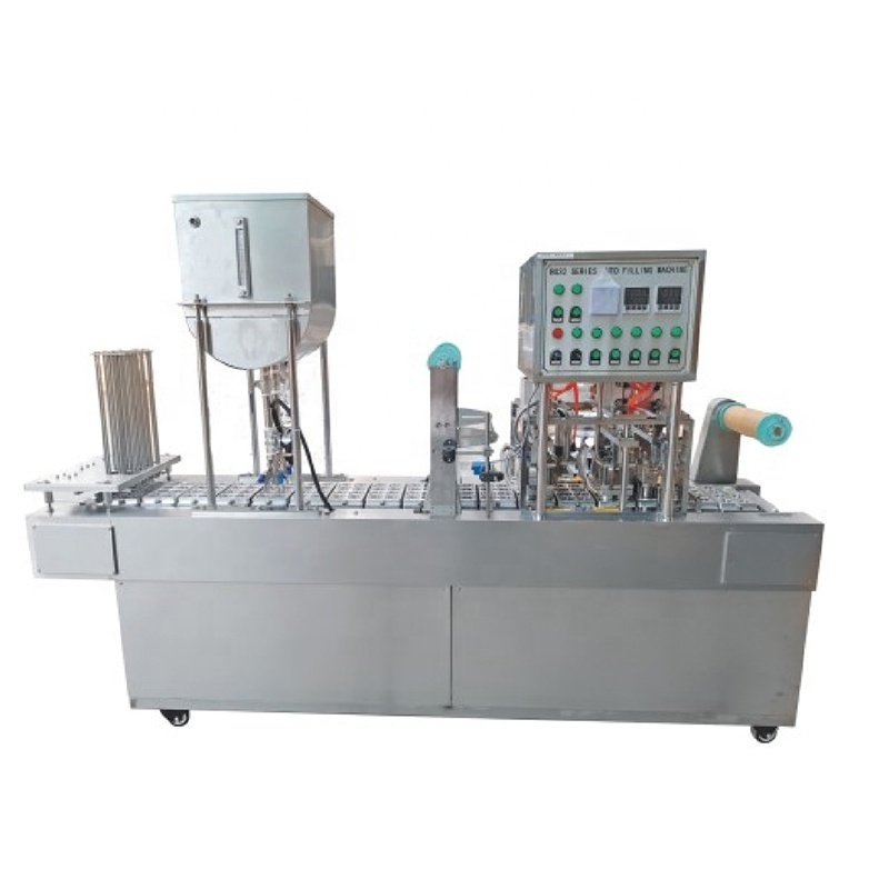 automatic liquid yogurt honey water cup filling sealing machine with capping and aluminum foil cup lid sealer