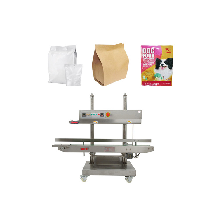 CBS-1100V vertical continuous plastic bag sealing foil machine automatic induction heat sealing machine