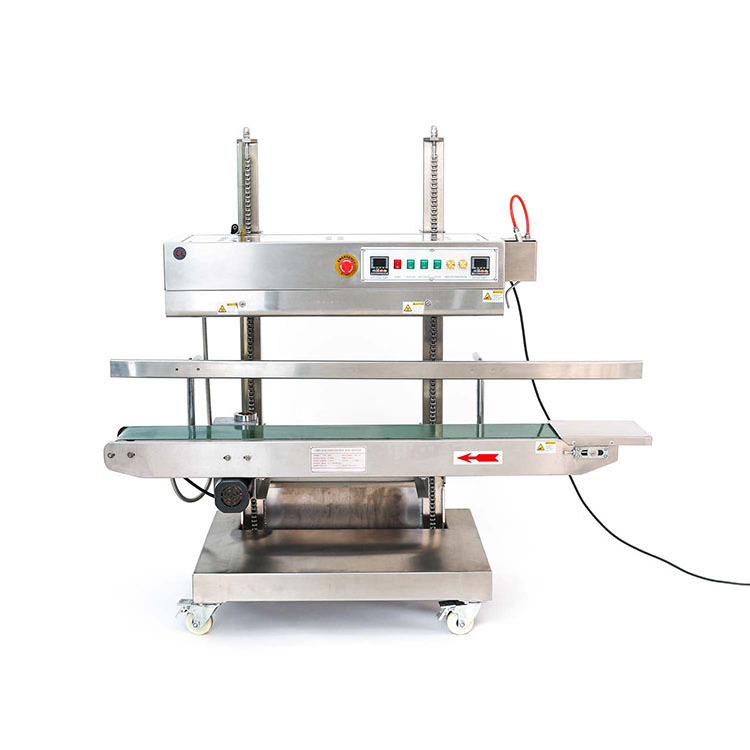 CBS-1100V vertical continuous plastic bag sealing foil machine automatic induction heat sealing machine