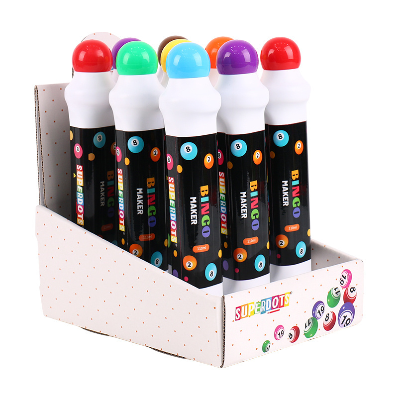 customized logo bingo marker big capacity 118 ml non toxic ink plastic bottle dab pen sponge tip applicator bingo daubers