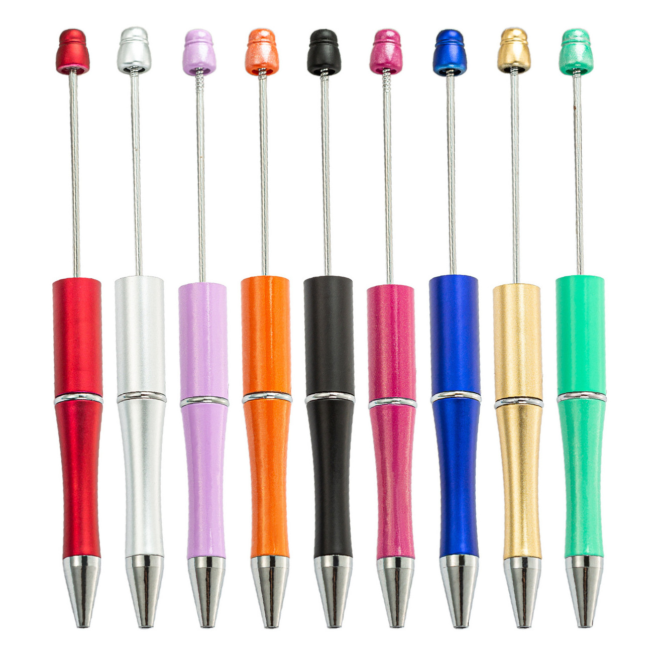 Promotional Gift Stationery Black Ink PlasticStylus Pens Charms School Supplies Beads Ballpoint Pen Bead Pens Charm