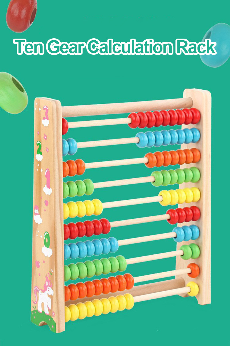 Wooden counting frame abacus Calculate Practise Number enlightenment children early education toy