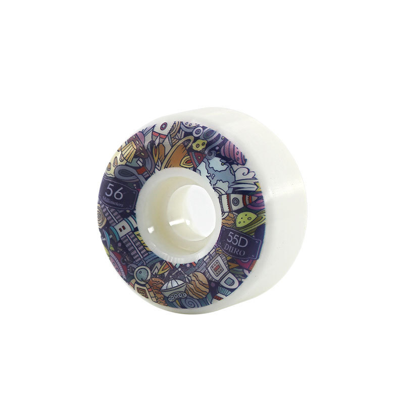 Brand custom 56 mm Skateboard Wheels with UV printing in 102A 80% 85% rebound wholesale street wheel