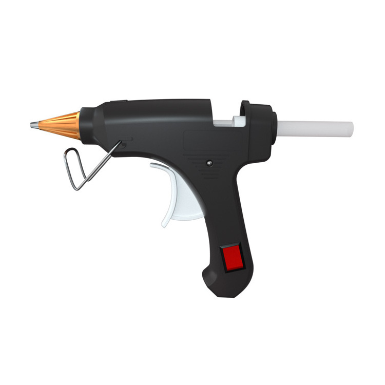 High temperature insulated nozzle 20w black melt hot glue gun with glue stick