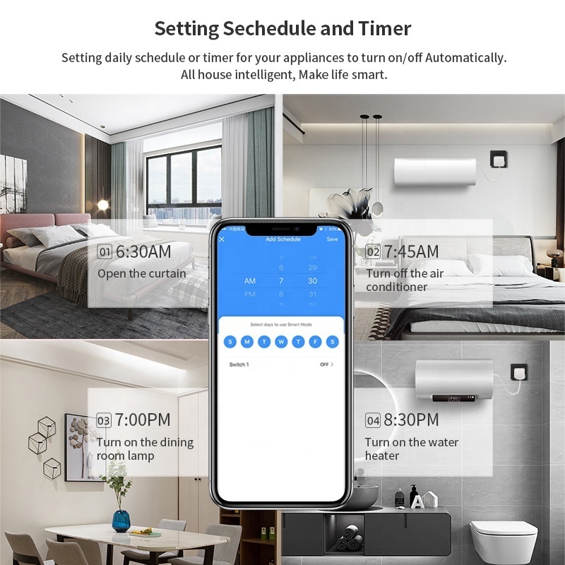 Honyar Electrical 10A 250V Bluetooth Smart Wall Switch Support Alexa Google Smart Power Switch No Neutral