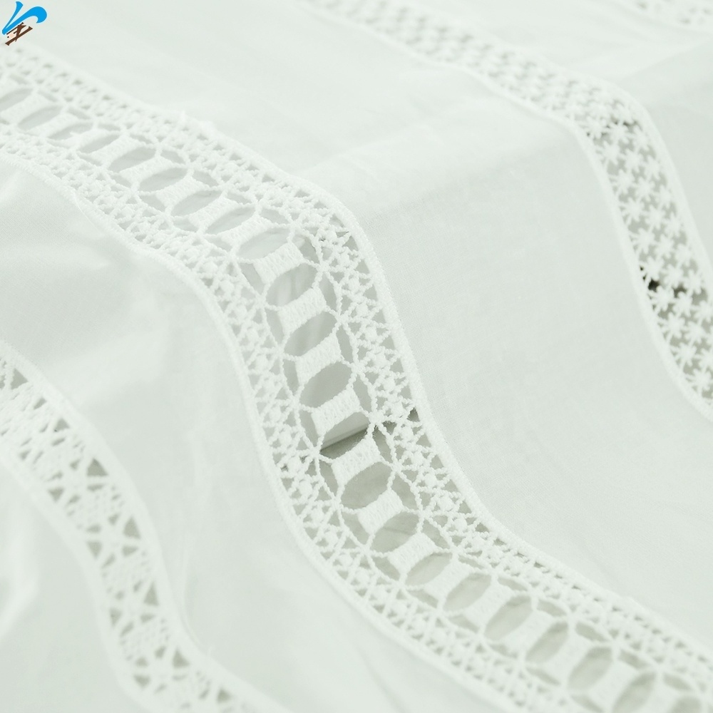 High Quality Custom 100% Cotton Water-soluble Cut Cloth Soft White Color Flower Lace Embroidery Fabric For Dress Making