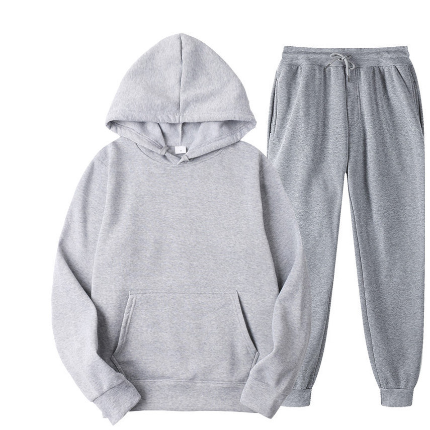 High quality polyester cotton Tracksuits plus size sweatpants jackets private label plain sweatsuit men hoodie 2 Piece Set