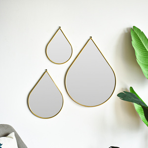 Luxury Set of 3 Decorative Metal Water Drop Shaped Wall Mounted Mirror