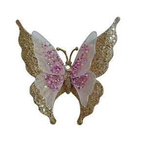 Christmas Tree Butterfly Decoration Hollow Butterfly Ornament With Clip Butterfly Christmas Tree Ornament Glitter Rose Gold