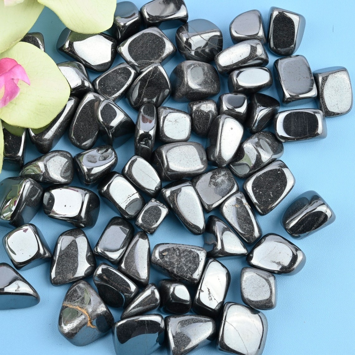 Natural Gems Tumbled Stones Feng Shui Chakra Balancing Good Luck Reiki Gift Home Decor Hematite Polished Crystals Healing Stones