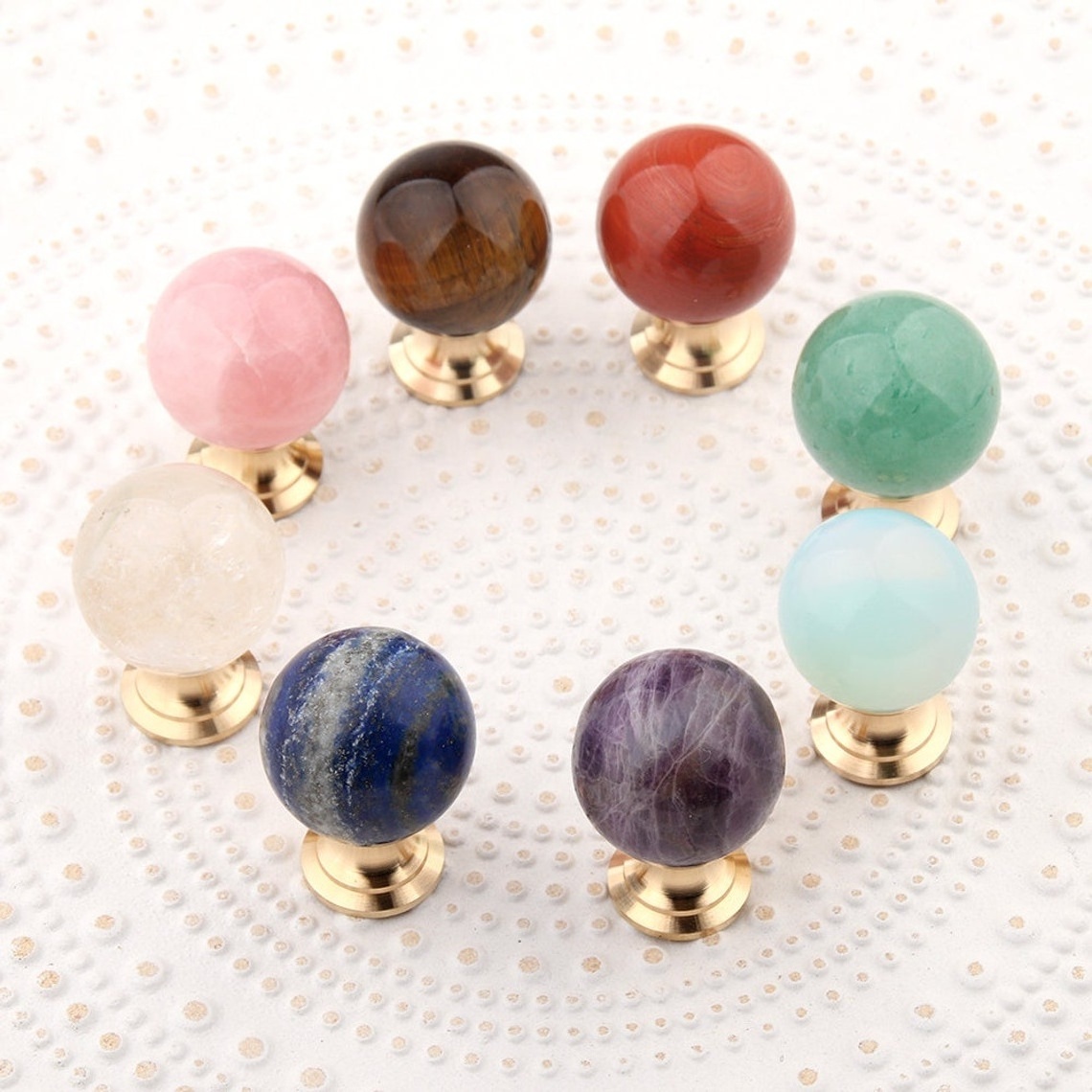 Natural Crystal Knobs Agate Knobs Pulls Stone Cabinet Gemstone Drawer Knobs Cupboard Handles Art Deco