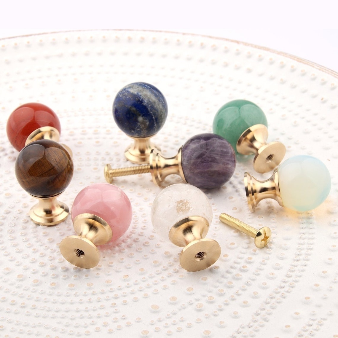 Natural Crystal Knobs Agate Knobs Pulls Stone Cabinet Gemstone Drawer Knobs Cupboard Handles Art Deco