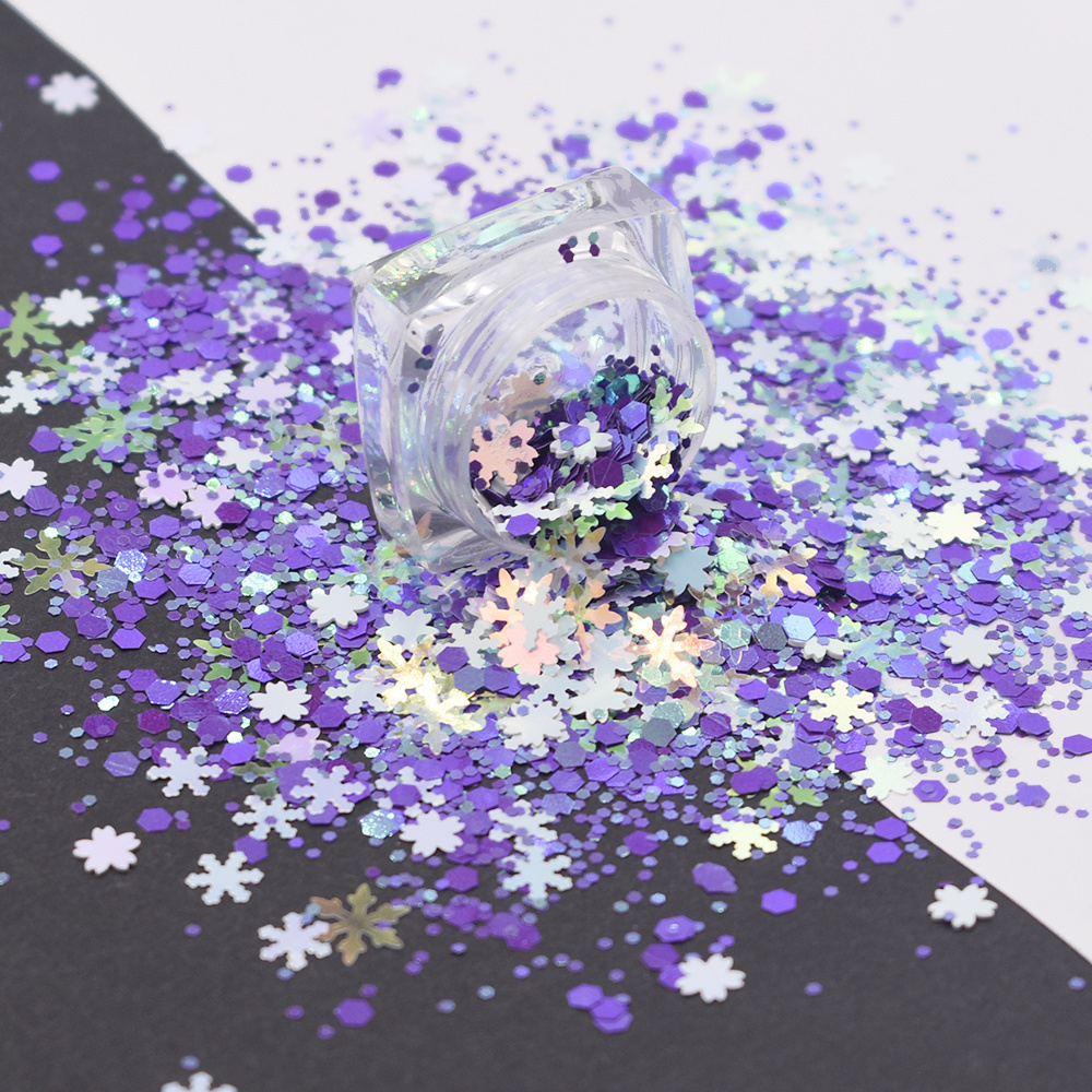 Mixed snow flakes XM series bright chunky  glitters for Christmas decoration all festivals cosmetics crafts students drawing etc