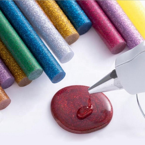 Glitter hot melt glue stick small glue gun used long shape hot melt glue sticks for art craft DIY home decoration