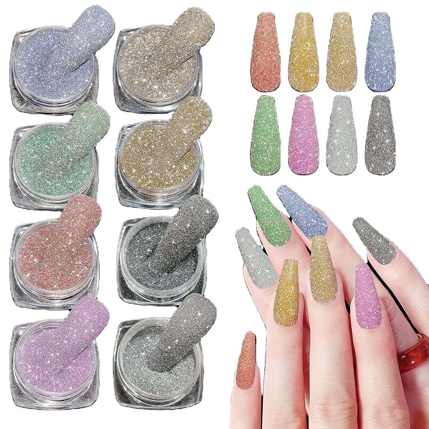 Cosmetic Pigment Diamond Sparkling Crystal Disco Glitter Holographic Nail Glitter