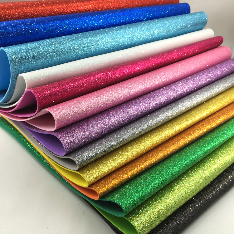 Self adhesive glitter color eva sheets glitter eva foam paper