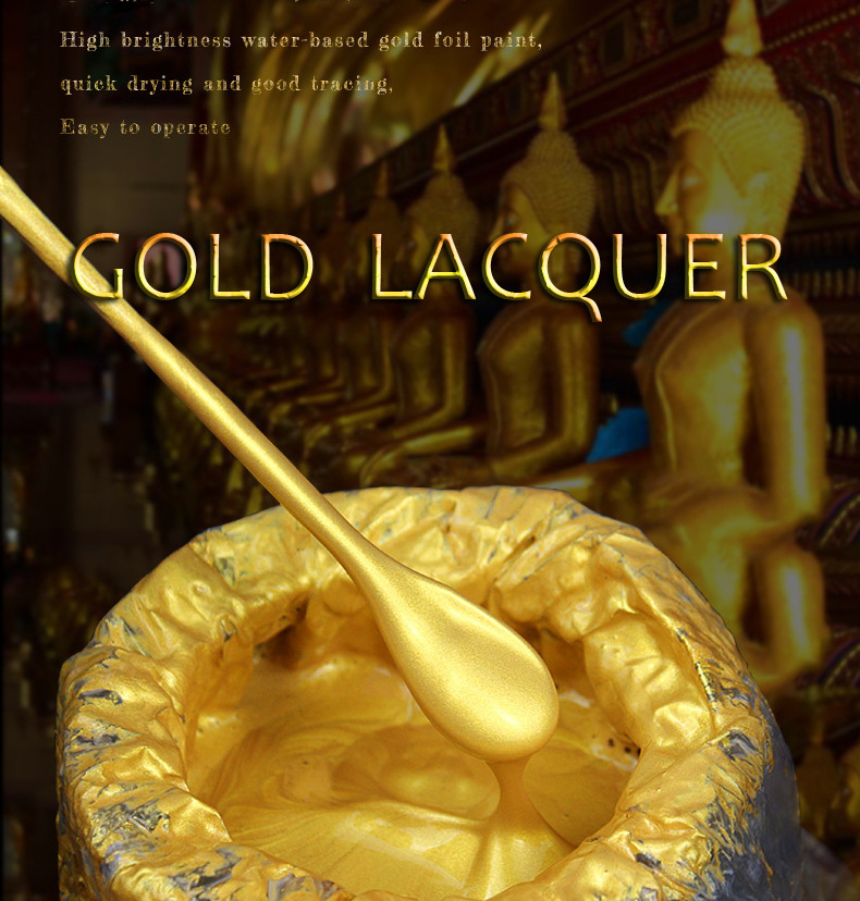 1000g Super Bright Lacquer Glitter 24K Gold Lacquer Gold Foil Lacquer Water-Based Gold Spray Paint Buddha