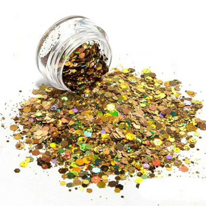 Wholesales mixed laser chunky polyester glitter for  Christmas and festial and craft and cosmetic decoration glitter