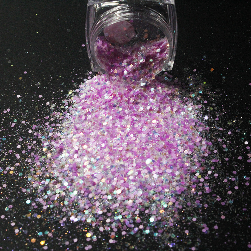 High quality for nail and craft glitter pearl iridescent color mixed glitter flake