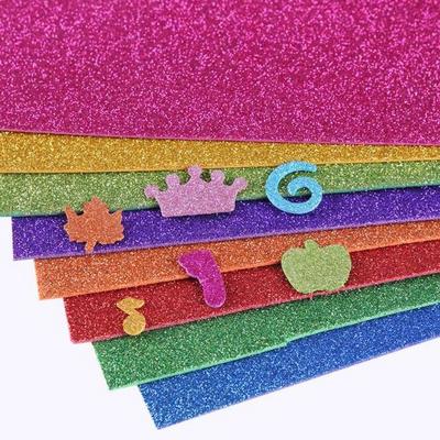 Glitter color eva sheets glitter eva foam paper for student shinny craft