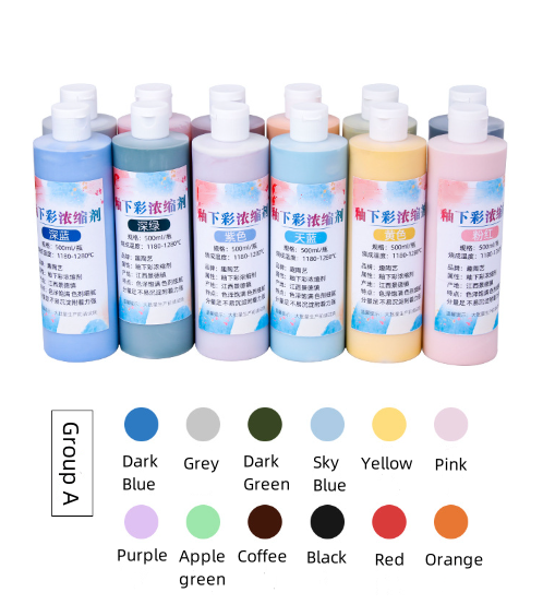 High concentrated ceramic underglaze color medium temperature liquid glaze ceramic art painting pigment 500ml