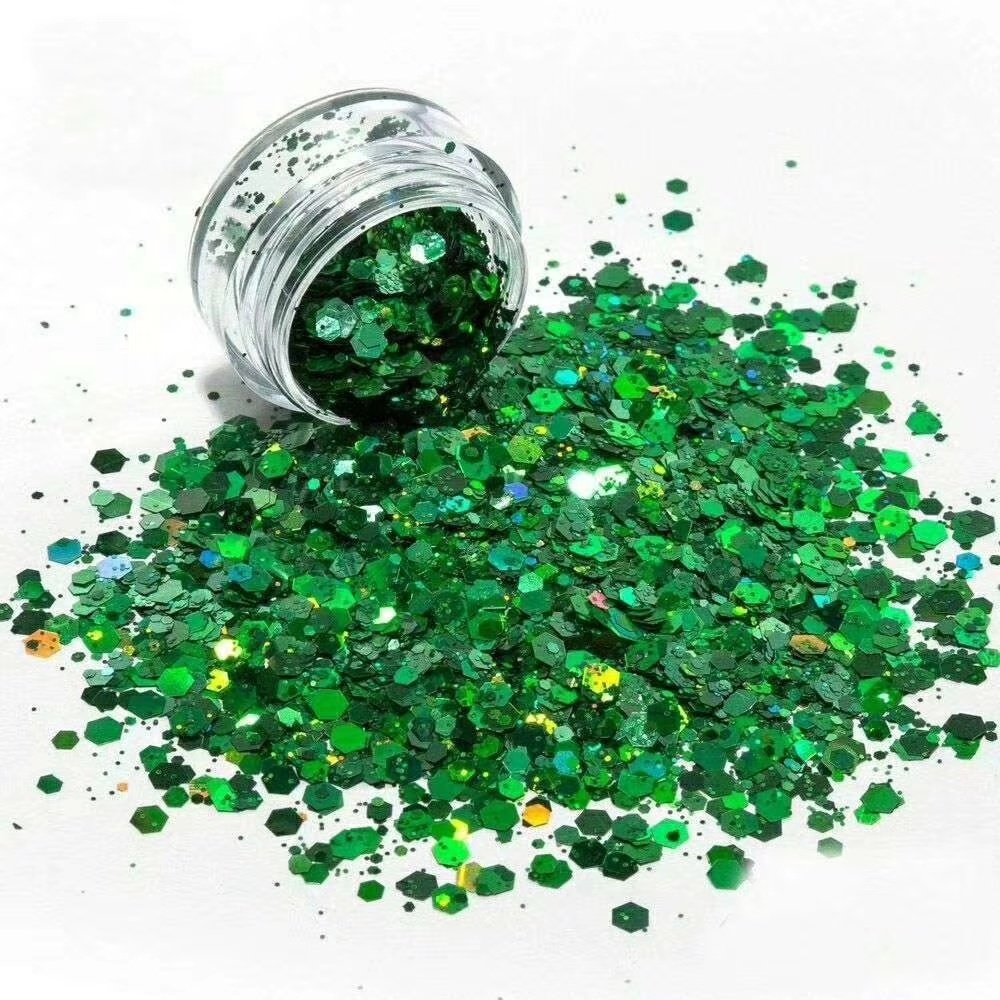 Wholesales mixed laser chunky polyester glitter for  Christmas and festial and craft and cosmetic decoration glitter