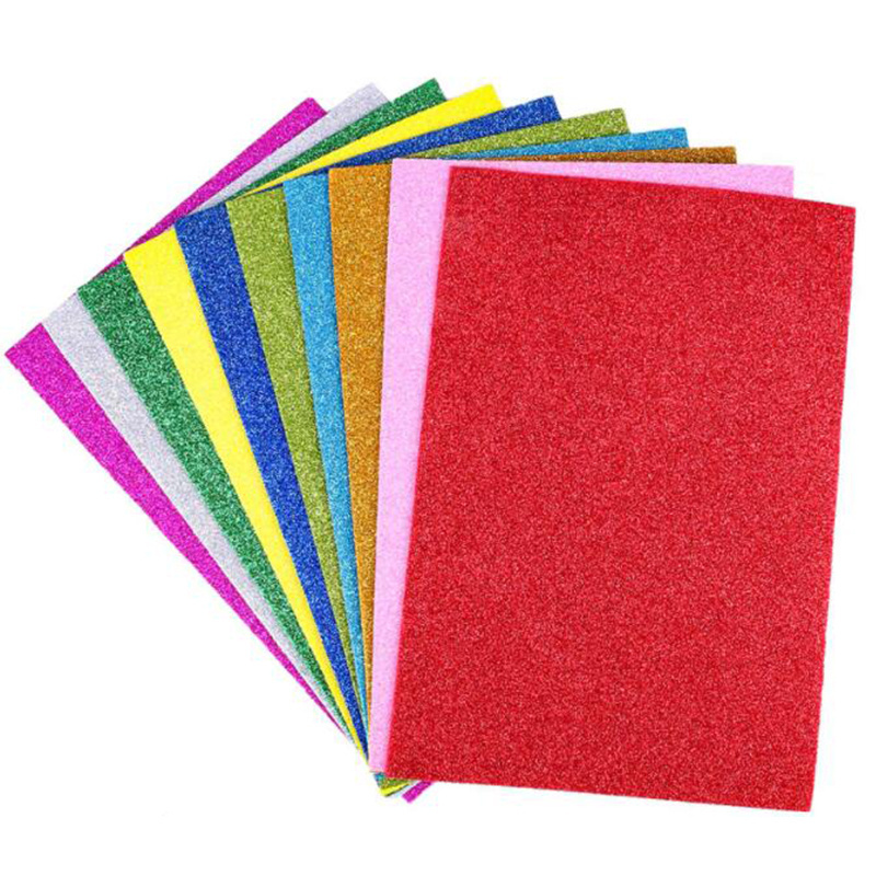 Glitter color eva sheets glitter eva foam paper for student shinny craft