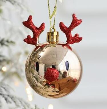 Christmas Alce Elk Reindeer Ball Mini Ornament Plastic Balls for Christmas Tree Decoration