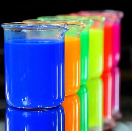 Fluorescent liquid pigment dispersion for waterbased inks such as  highlighter, textiles dying or printing,coatings etc.