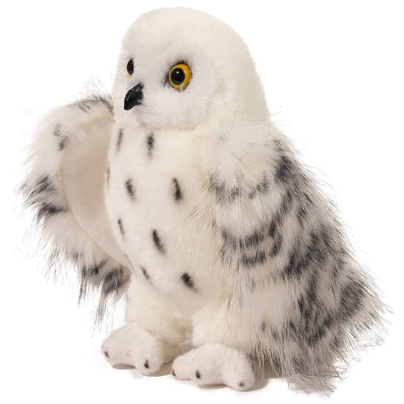 High Quality Custom Douglas Wizard Snowy Owl Plush Stuffed Animal White Owl Toy