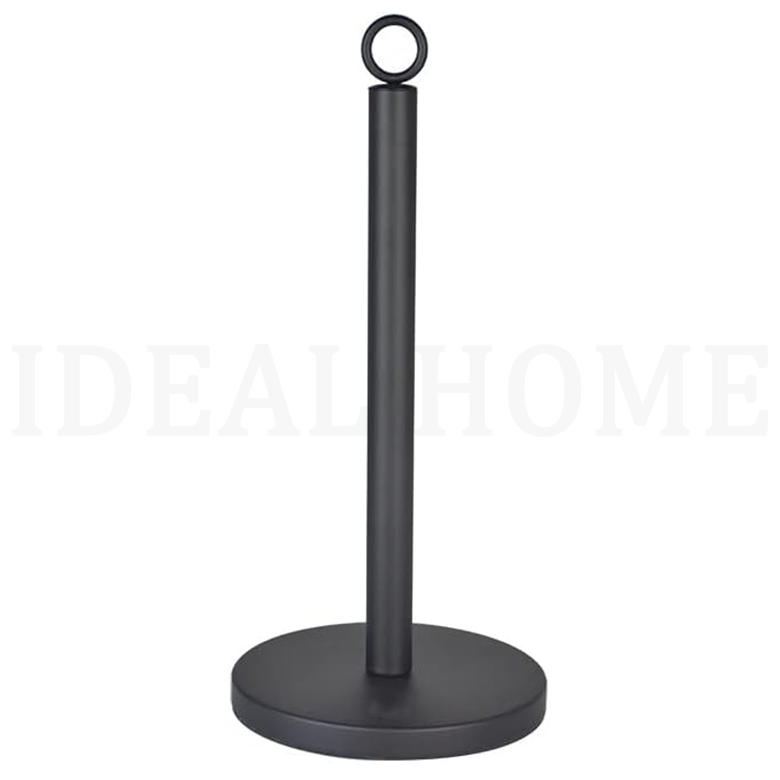 Matte Black Stainless Steel Countertop Free Standing Paper Towel Holder for Kitchen Bathroom