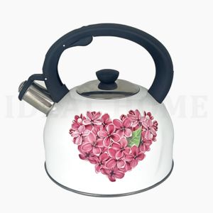 White pattern Coating Teapot Water Kettle Stainless Steel Whistling Tea Kettle