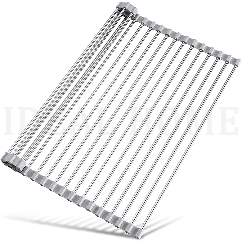 Roll Up Dish Drying Rack Over Sink Drying Rack Sink Multipurpose Organizer Foldable Stainless Steel Drainer