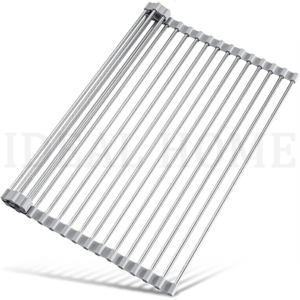 Roll Up Dish Drying Rack Over Sink Drying Rack Sink Multipurpose Organizer Foldable Stainless Steel Drainer